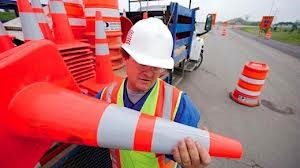 cone placement createss a safety zonety